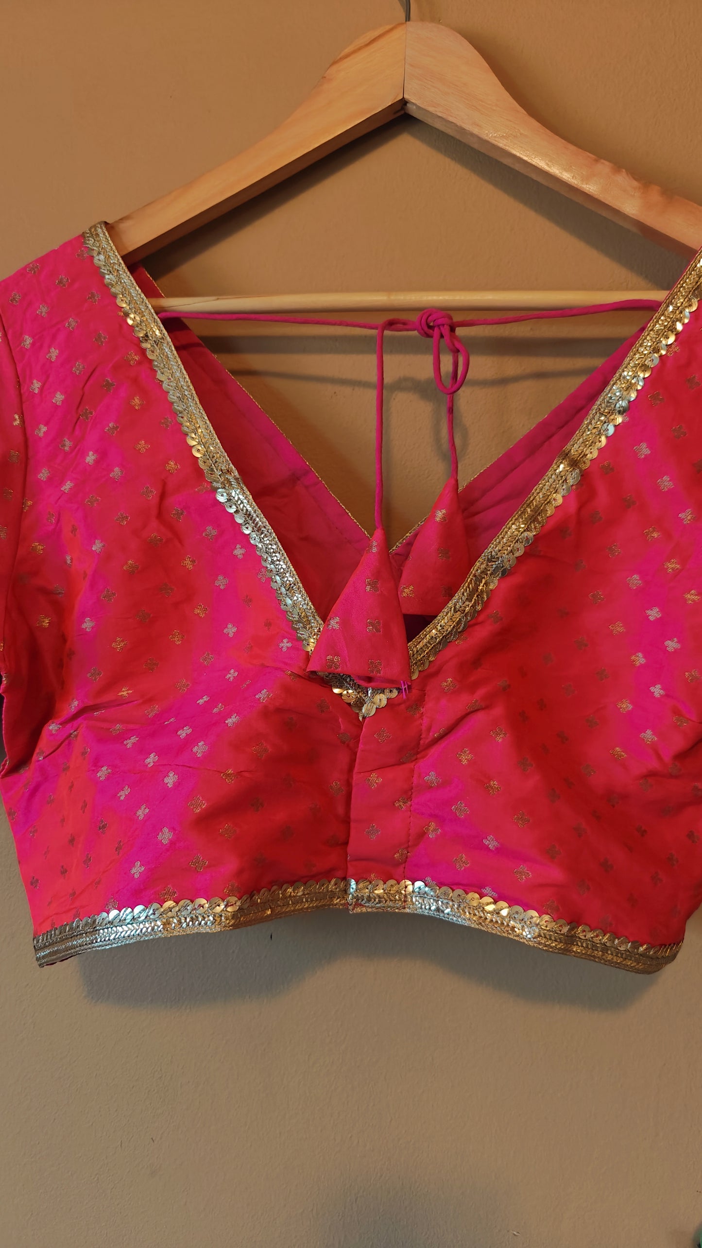 Rani Pink Party Wear Banarasi Silk Blouse