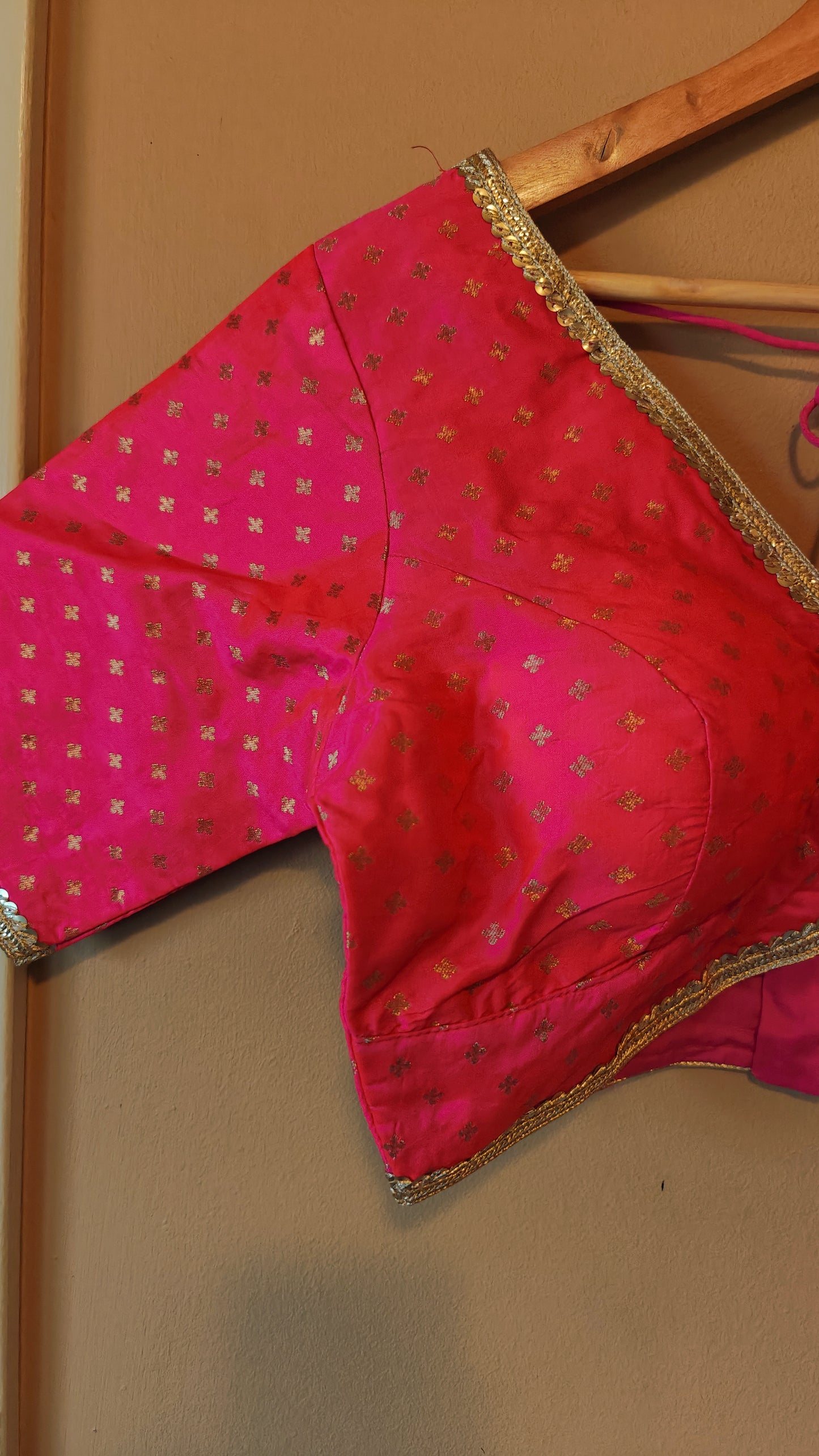 Rani Pink Party Wear Banarasi Silk Blouse