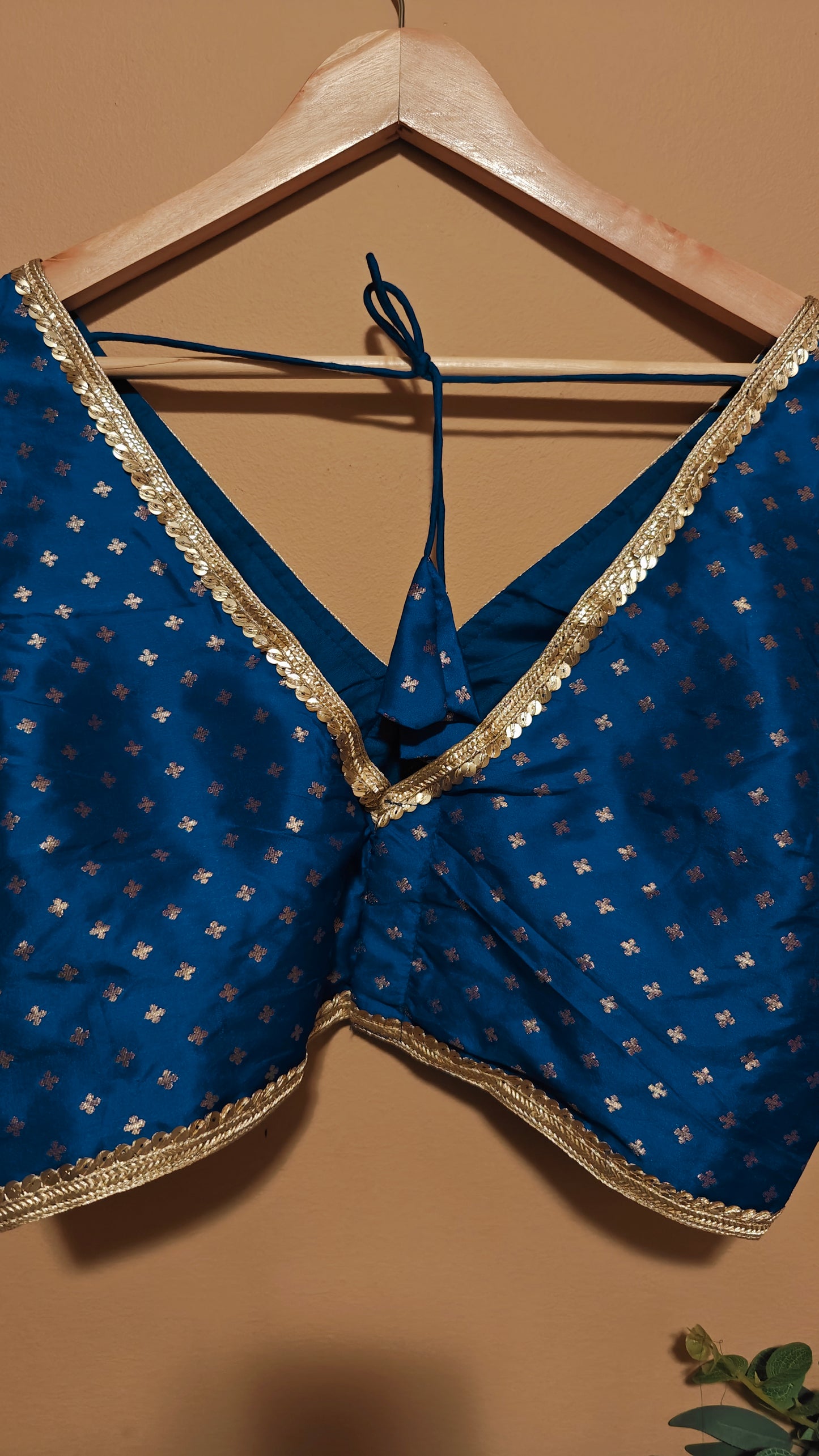 Blue Party Wear Banarasi Silk Blouse